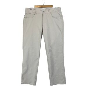 PETER MILLAR Crown Comfort Pants Mens 34 x 28 Short Beige Performance Golf
